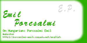 emil porcsalmi business card